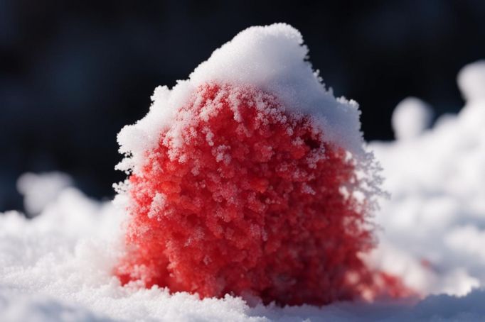 В Новомосковске на улицах лежит красный снег