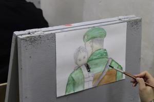 Юные новомосковцы сделали рисунки для участников спецоперации.