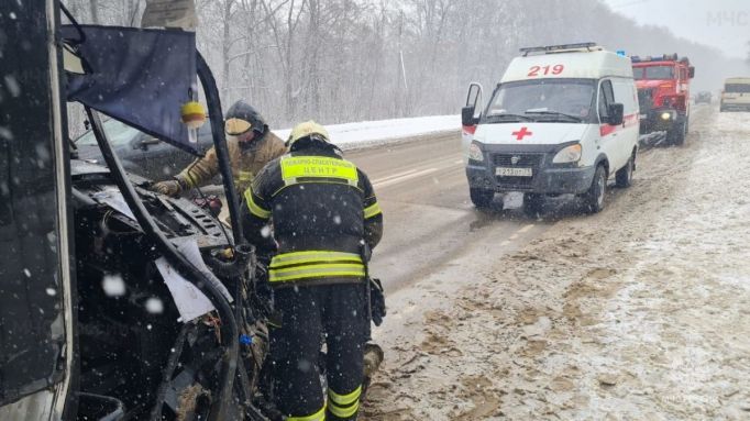 В ДТП с участием легковушки и микроавтобуса Тула — Новомосковск пострадали 4 человека