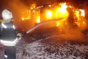 Ночью в Заокском районе сгорел дом.