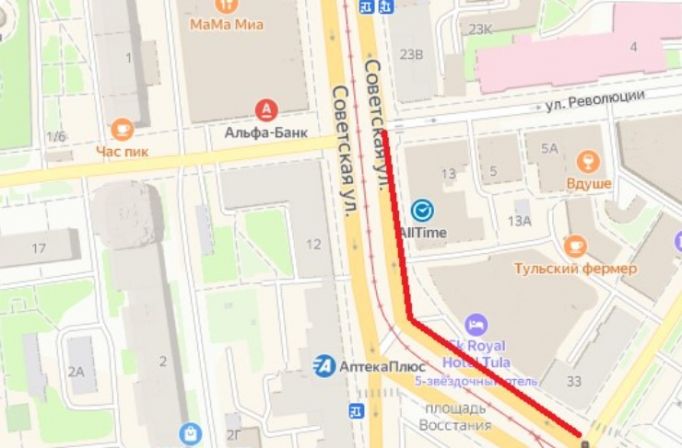 Из-за уборки временно запрещена остановка и стоянка транспорта на улице Советской в Туле