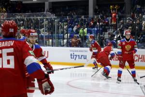 Сборная России по хоккею вновь победила Белоруссию в Туле.