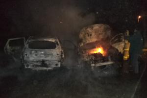 Очередное возгорание автомобилей: в Щекине сгорели две "легковушки" .