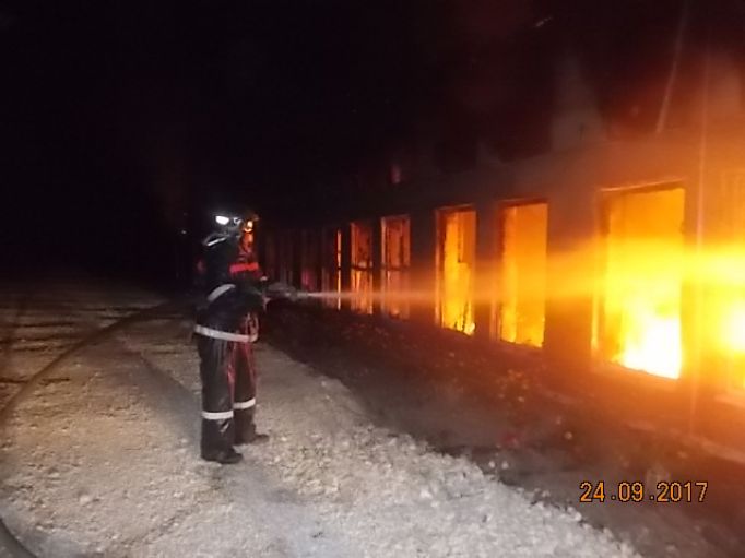 В Киреевском районе сгорело производственное здание