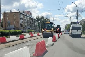 Проспект Ленина в Туле ремонтируют с отставанием в 2-3 недели.