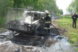 В Чернском районе за 3 минуты сгорел «УАЗик».