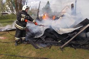 В Заокском районе сгорел дачный дом.