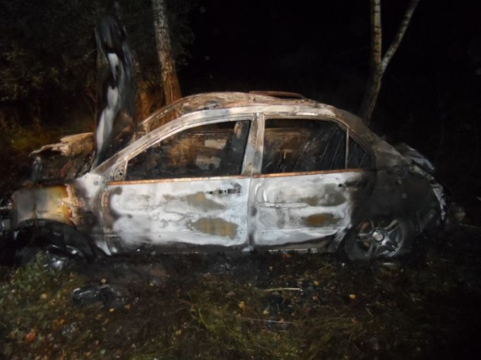 В Суворовском районе сгорела машина