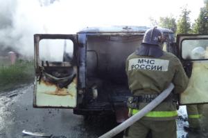 В Щёкине сгорел автомобиль «УАЗ».
