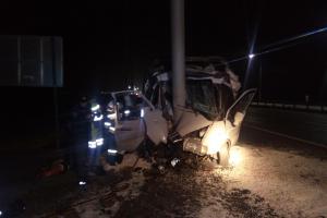 Под Тулой на М-4 ГАЗ влетел в столб: погиб пассажир .