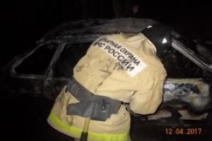В Киреевском районе сгорела "девятка".