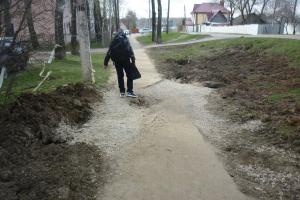 После ремонта тротуара в Щекино на ул. Пирогова он вновь провалился.