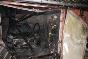 В Ефремове сгорел гараж вместе с автомобилем.