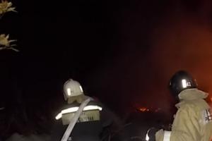 Ночью в Заокском районе сгорел нежилой дом .