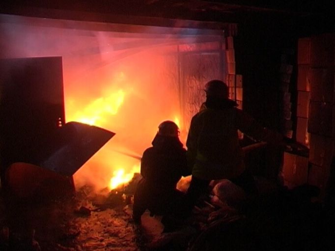 В Туле сгорели три гаража