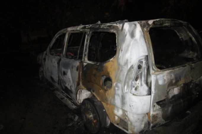 В Богородицке ночью сгорела "Тойота"
