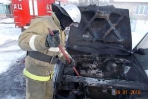 В Киреевском районе загорелся автомобиль .